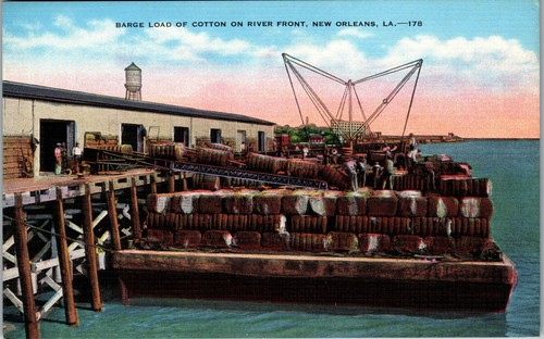 Post cards barge load cotton - cards,