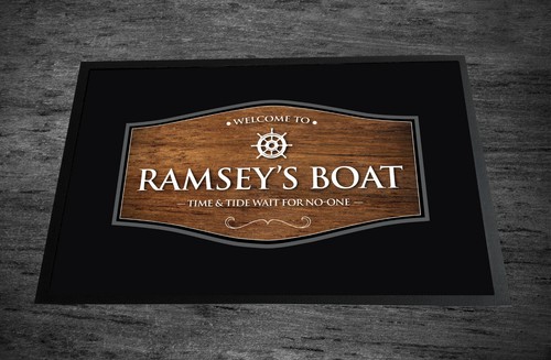 Personalised boat door mat - door,