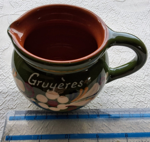 Green earthenware jug floral