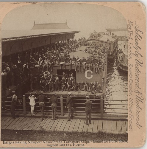 Troops barges leave newport - on,
