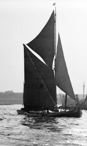 Traditional thames barge seen - thames,