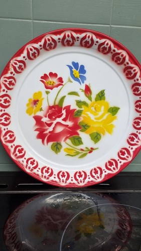 Medium vintage enamel tray - vintage,
