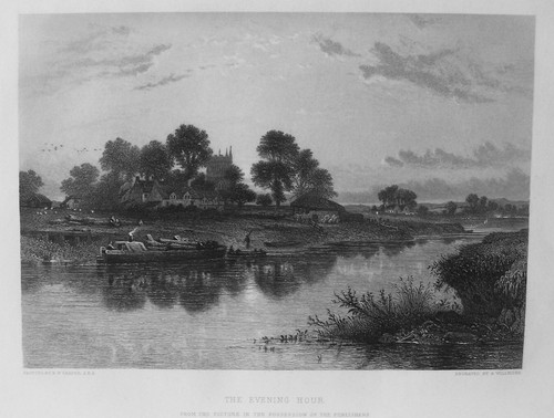 Old print river - old,