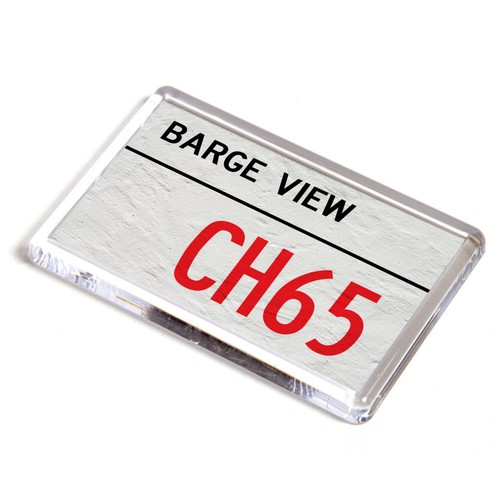 Fridge magnet barge view - fridge,
