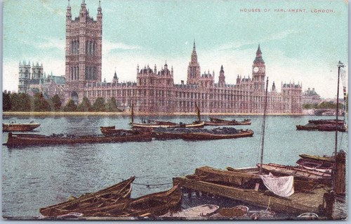 London vintage postcard houses - postcard,