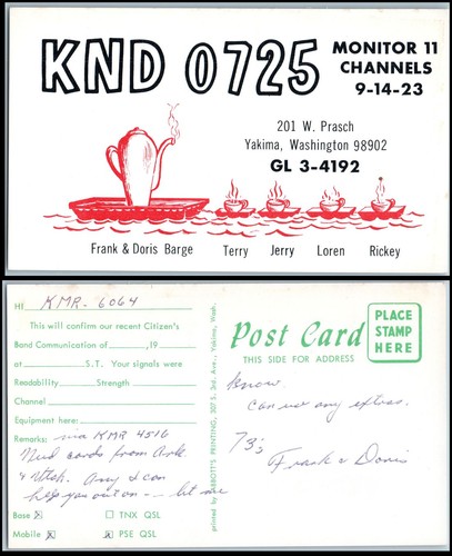Yakima washington qsl postcard - yakima,