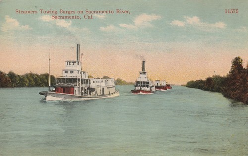 Vintage postcard steamers - vintage,