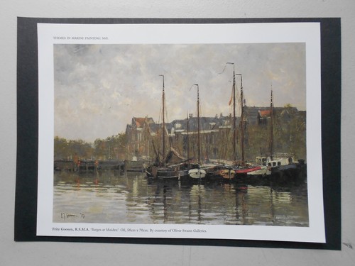 Marine art print barges - -, '