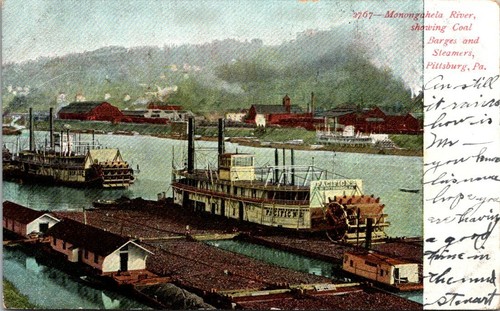 Postcard monongahela river - monongahela,
